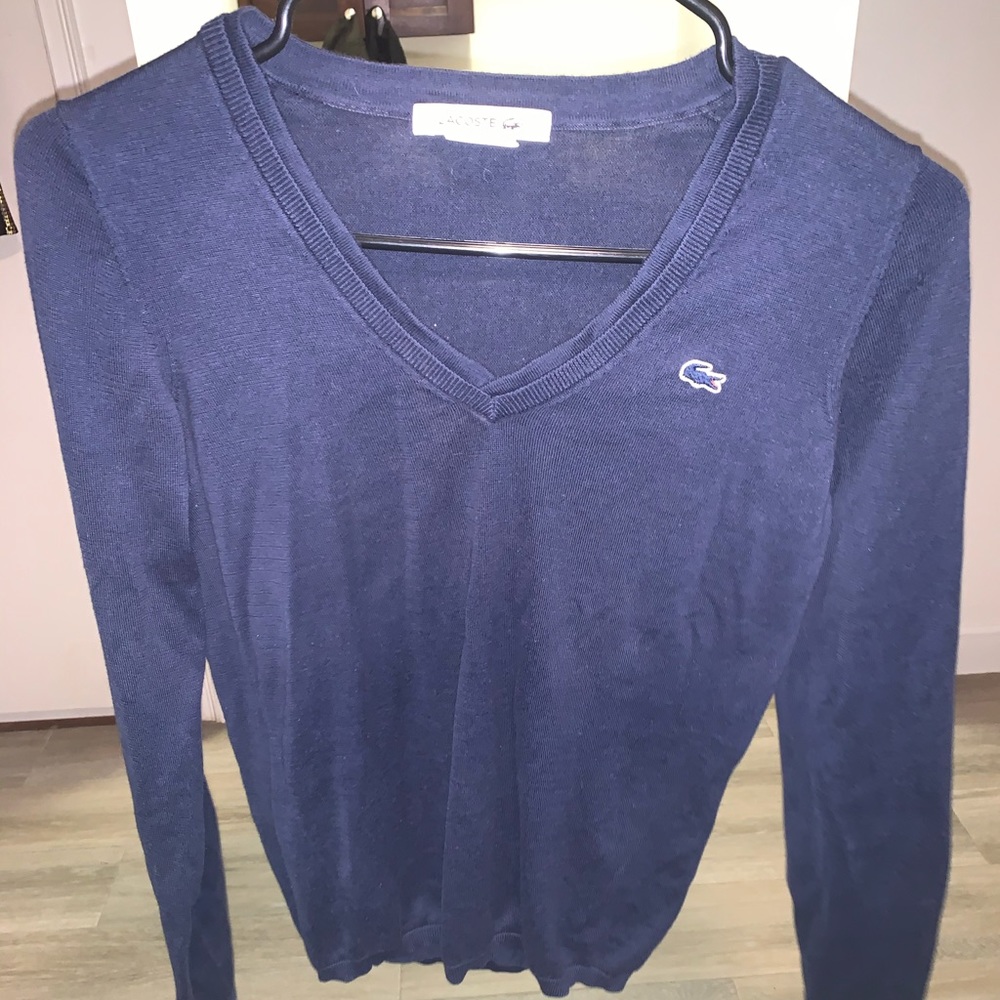 Lacoste Woman’s V-neck Cotton Sweater